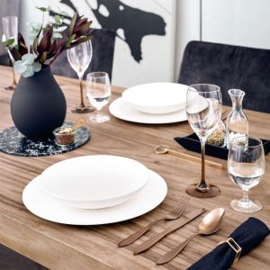 Villeroy e Boch Manifacture Rock Blanc Servizio piatti da tavola 18 pezzi porcellana