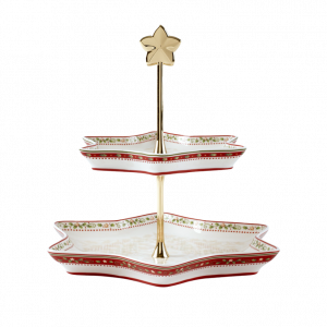 Villeroy & Boch Winter Bakery Delight Alzata a due piani a stella in porcellana natale