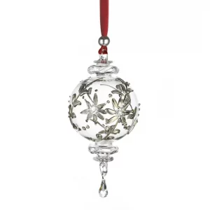 Dogale Palla Natale diam. 8,00 cm in cristallo decorata con argento 925 sfera .3