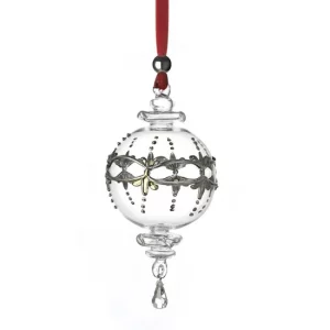 Dogale Palla Natale diam. 8,00 cm in cristallo decorata con argento 925 sfera .2