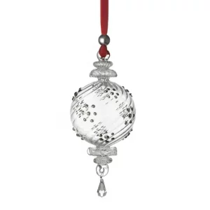 Dogale Palla Natale diam. 8,00 cm in cristallo decorata con argento 925 sfera .4