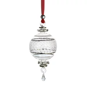 Dogale Palla Natale diam. 8,00 cm in cristallo decorata con argento 925 sfera .5