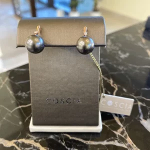 Coscia Perle Orecchini Perle TAHITI nere in oro rosa 18KT con diamanti