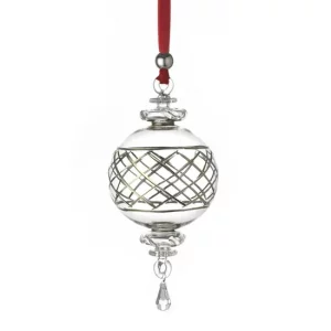 Dogale Palla Natale diam. 8,00 cm in cristallo decorata con argento 925 sfera .7