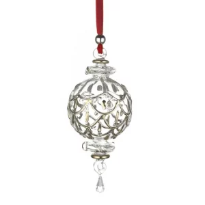 Dogale Palla Natale diam. 8,00 cm in cristallo decorata con argento 925 sfera .8