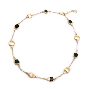 Aquaforte Collana Mignon girocollo leggero con paste vitree nere