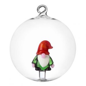 Ichendorf Christmas Xmas Tales Pallina di Natale Gnomo 8cm Vetro Borosilicato