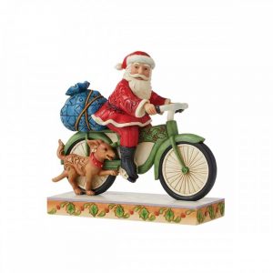 Jim Shore Heartwood Creek Santa Babbo Natale in bicicletta 6010818