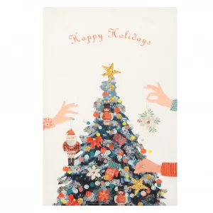 New Diffusion Canovaccio in Puro Lino - Albero di Natale 45*70cm natale