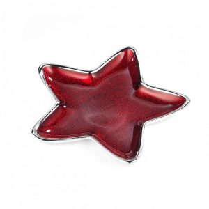 Dogale Centrotavola stella rossa glitter da 15cm natale