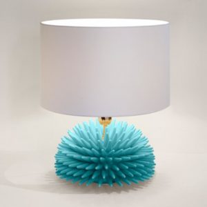 Riccio Caprese Lampada Riccio in capodimoente 34x40cm Acquamarina