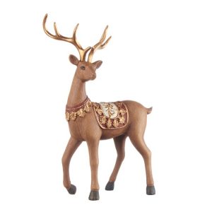 L'Oca Nera Renna in piedi Orme nella Neve 19x9x29h natale