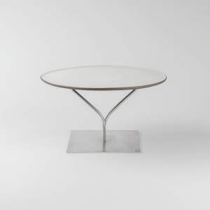 KnIndustrie Alzata Ypsilon struttura in acciaio e piatto in ceramica removibile