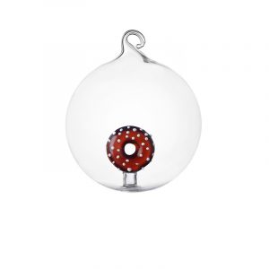 Ichendorf Christmas Xmas Tales Pallina di Natale Donut ciambella 8cm Vetro Borosilicato