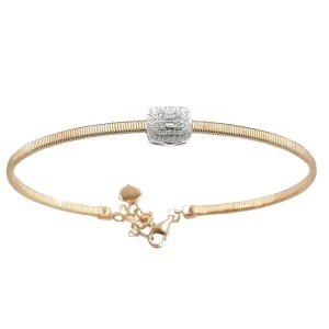 Gianni Carità Bracciale semirigido in oro giallo con diamanti baguette brillante