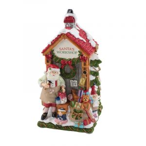 Fitz And Floyd Lamart Carillon Santa’s Workshop babbo natale resina 19294