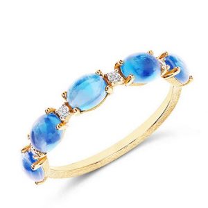Nanis Anello Dancing in The rain AZURE Oro 18kt, diamanti e Topazio blu london AS38-597