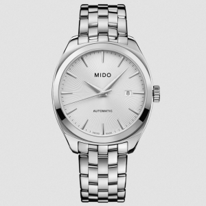 Mido Belluna Royal Gent Orologio uomo Acciaio Inossidabile Quadrante con motivo guilloché sunray