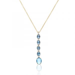 Nanis Collana Dancing in The rain AZURE Oro 18kt, diamanti e Topazio blu london