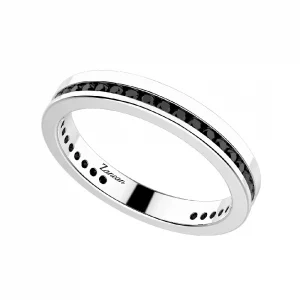 Zancan Anello Uomo in argento con spinelli neri EXA115