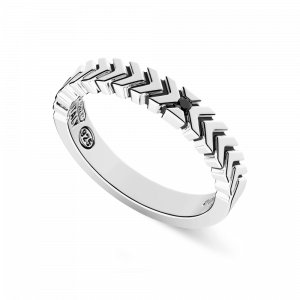 Zancan Anello uomo in argento con spinello nero EXA205
