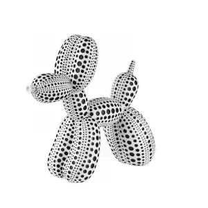 L'Oca Nera Cane pois Bianco cagnolino in resina 1L204 statua