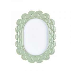 L'Oca Nera cornice portafoto in resina ovale verde foto 10*15cm 1F222