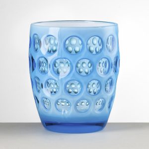 Mario Luca Giusti Lente basso Set 6 bicchieri turchese/bianco tumbler acrilico