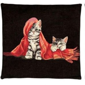 Jordan Interiors CUSCINO gatti gatto coperta nero 45*45 cm