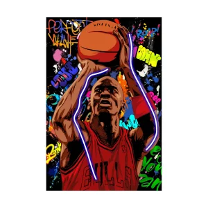 Palais Royal Quadro Basket Led Therapy 60x90 cm Pannello MDF con Neon Light jordan