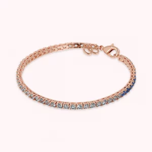 Bronzallure Bracciale Tennis con Cubic Zirconia Effetto Dégradé blu