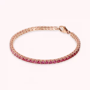 Bronzallure Bracciale Tennis con Cubic Zirconia Effetto Dégradé rosa fuscia