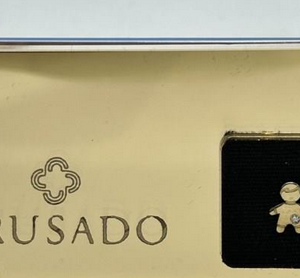 Crusado Ciondolo Blister Bimbo Oro Giallo 18kt E Diamante con astuccio