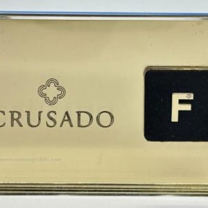 Crusado Ciondolo Blister Lettera F Oro Giallo 18kt E Diamante con astuccio