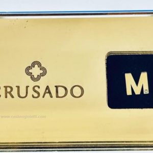 Crusado Ciondolo Blister Lettera M Oro Giallo 18kt E Diamante con astuccio