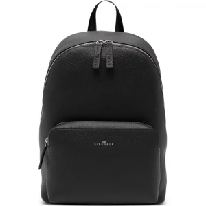 John Richmond  Zaino con logo in pelle nero con cerniera e tasca