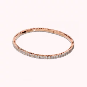 Bronzallure Bracciale Tennis Memory con Cubic Zirconia placcatura oro rosa 18kt