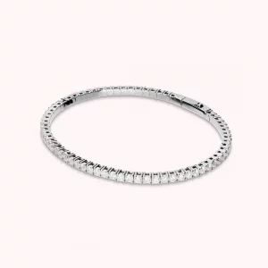Bronzallure Bracciale Tennis Memory con Cubic Zirconia placcatura rodio