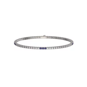 John Richmond Bracciale Uomo Tennis Titanio e brillante Richmond white e blue sapphire