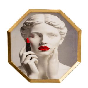 Palais Royal vassoio rossetto funky tray metallo smaltato 25x25 cm