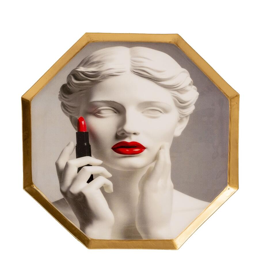 Palais Royal vassoio rossetto funky tray metallo smaltato 25x25 cm