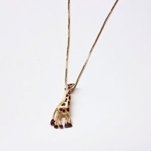 Misis Africa Queen Collana in argento 925 placcato oro 18kt giraffa