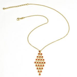 Misis THALASSA Collana in argento placcato oro 18kt e corallo rosso naturale lunghezza 40+5cm