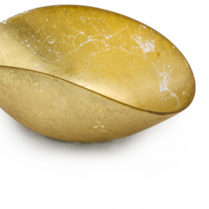 Dogale Centrotavola ciotola Ovale grande foglia oro 25*16 sole e luna