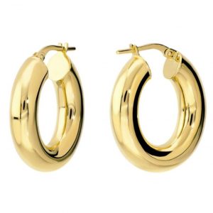 Bronzallure Orecchini pendenti Purità Gold Circle Oval Shiny cerchio gold