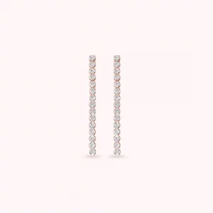 Bronzallure Orecchini pendenti Tennis con Cubic Zirconia rosè e zirconi bianchi