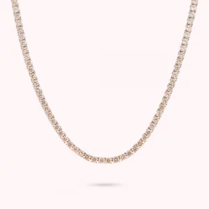 Bronzallure Collana Tennis e Cubic Zirconia Tonde placcata Rodio champagne 45cm