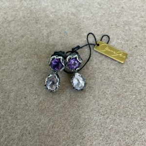 Maria e Luisa Jewels Orecchini Pendenti in argento brunito Ametista OA0208/v1