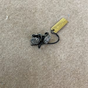 Maria e Luisa Jewels Orecchini Bottone in argento brunito Lobo OA0081 Tondo