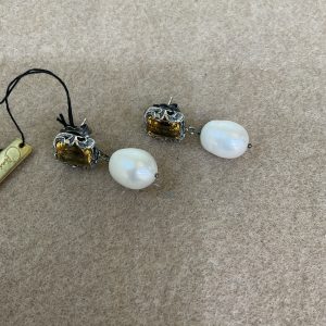 Maria e Luisa Jewels Orecchini Pendenti in argento brunito Perle OA0336/v2